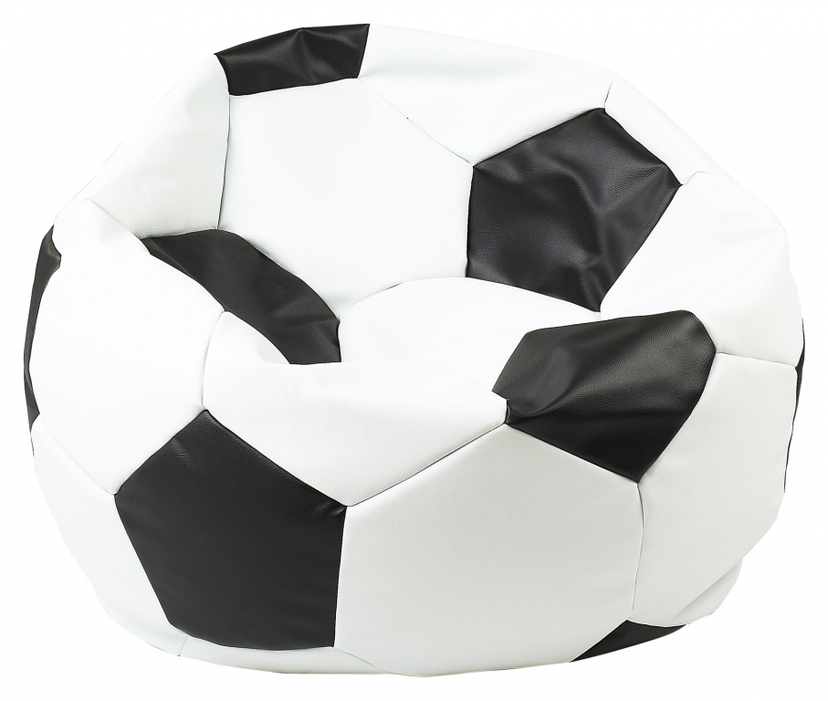 Sedací pytel - Euroball 90x90x55cm - Koženka bílá/černá