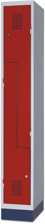Plechová skříň, Z-tvar  - Červená