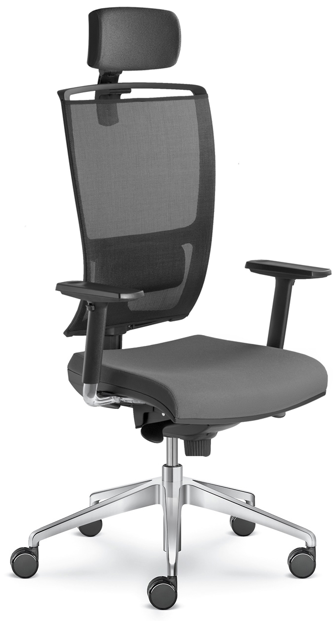 Kancelářšká židle Lyra Net 201-SYS-F80-N6  - koženka modrá