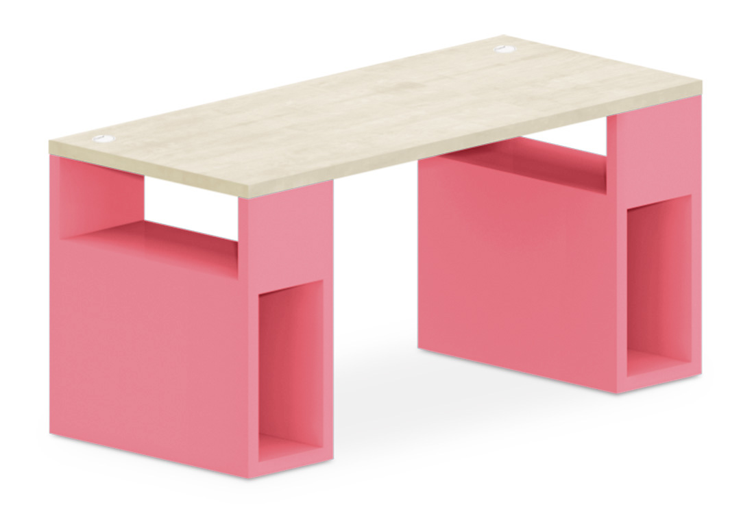 Stůl s úložnými podnožemi 160x70cm - Rose Pink