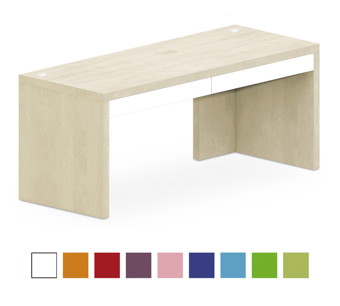 Psací stůl se zásuvkami 160x70cm - Bára - Brilliant white